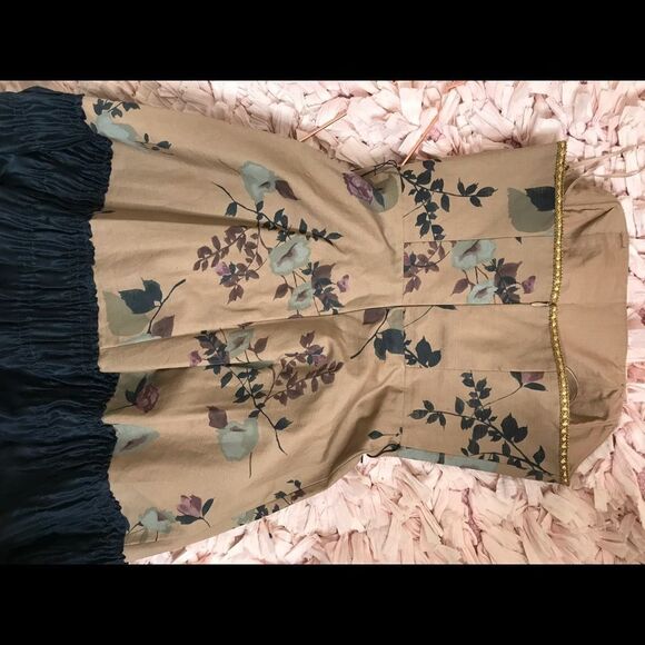 Anthropologie winter flame‎ strapless dress ruffle hem - Picture 4 of 5